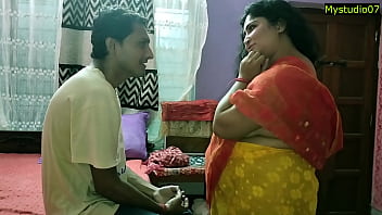 A mature Indian doll engages in sultry hump with a naive youthful man, grabbed with explicit audio